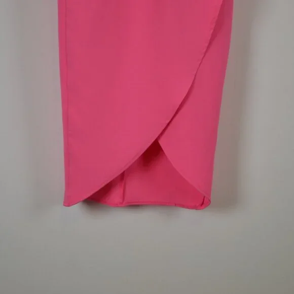 Julia Jordan Knot Halter Neck Sleeveless Faux Wrap Tulip Hem Mid Maxi Womens 2